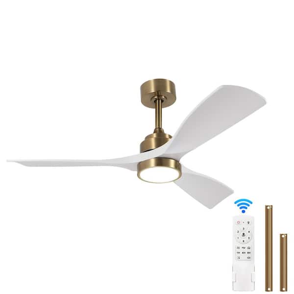 48 in. Gold Indoor Ceiling Fan with Light Remote Control, Quiet DC Motor 3-ABS Blade Ceiling Fans 6-Speed Levels