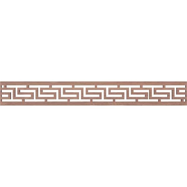 Ekena Millwork Tulum Fretwork 0.375 in. D x 46.5 in. W x 6 in. L Walnut Wood Panel Moulding