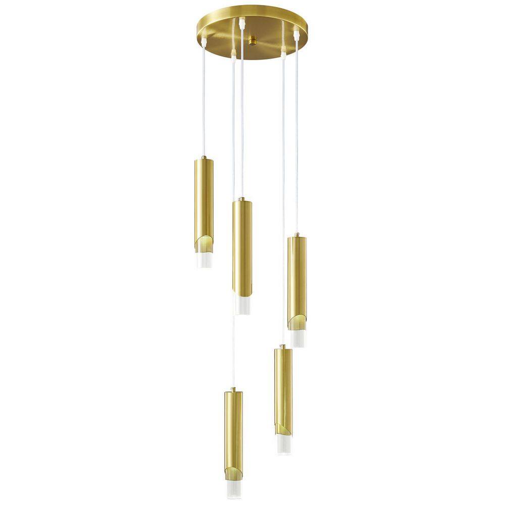 Modern 3W Gold Mini Pendant Light 5-Pck, 4.7 L x 4.7 W x 43.3 in. H Metal Rod, for Kitchen/Island/Bedroom/Restaurant/Bar price history on PriceWatchPro