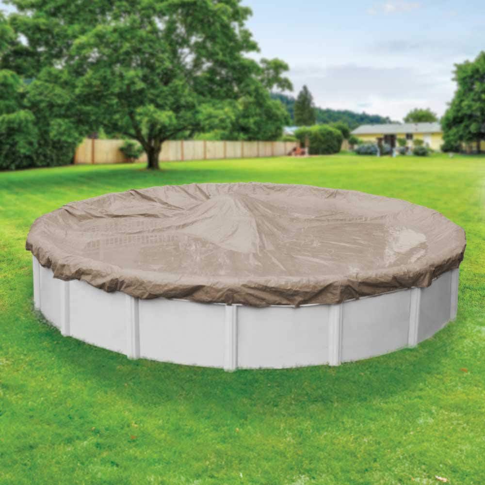 Pool Mate 12 Year Extra Heavy-Duty Sandstone Round Winter Pool Cover  18 ft. Pool
