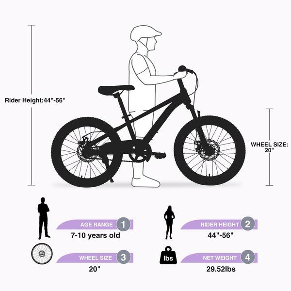 Zeus & Ruta 20 in. Mountain Bike for Girls and Boys Mountain