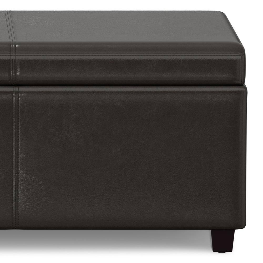 Tanners Brown Faux Leather Extra Large Storage Ottoman Bench