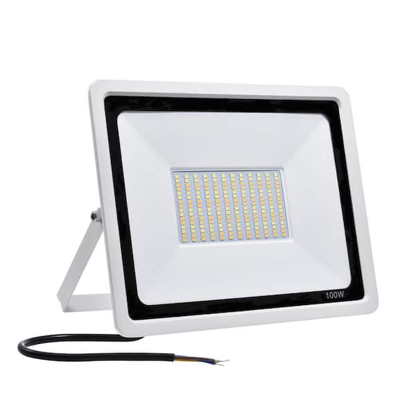 Unbranded 100-Watt 120-Degree White Adjustable Integrated LED Outdoor Thin Flood Light