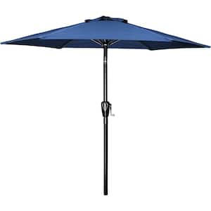 7.5 ft. Steel Market Umbrella in Blue with Push Button Tilt and 6 Sturdy Ribs