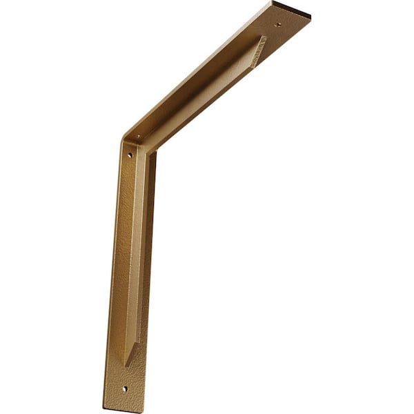 Ekena Millwork 2 in. x 14 in. x 14 in. Steel Hammered Gold Stockport Bracket