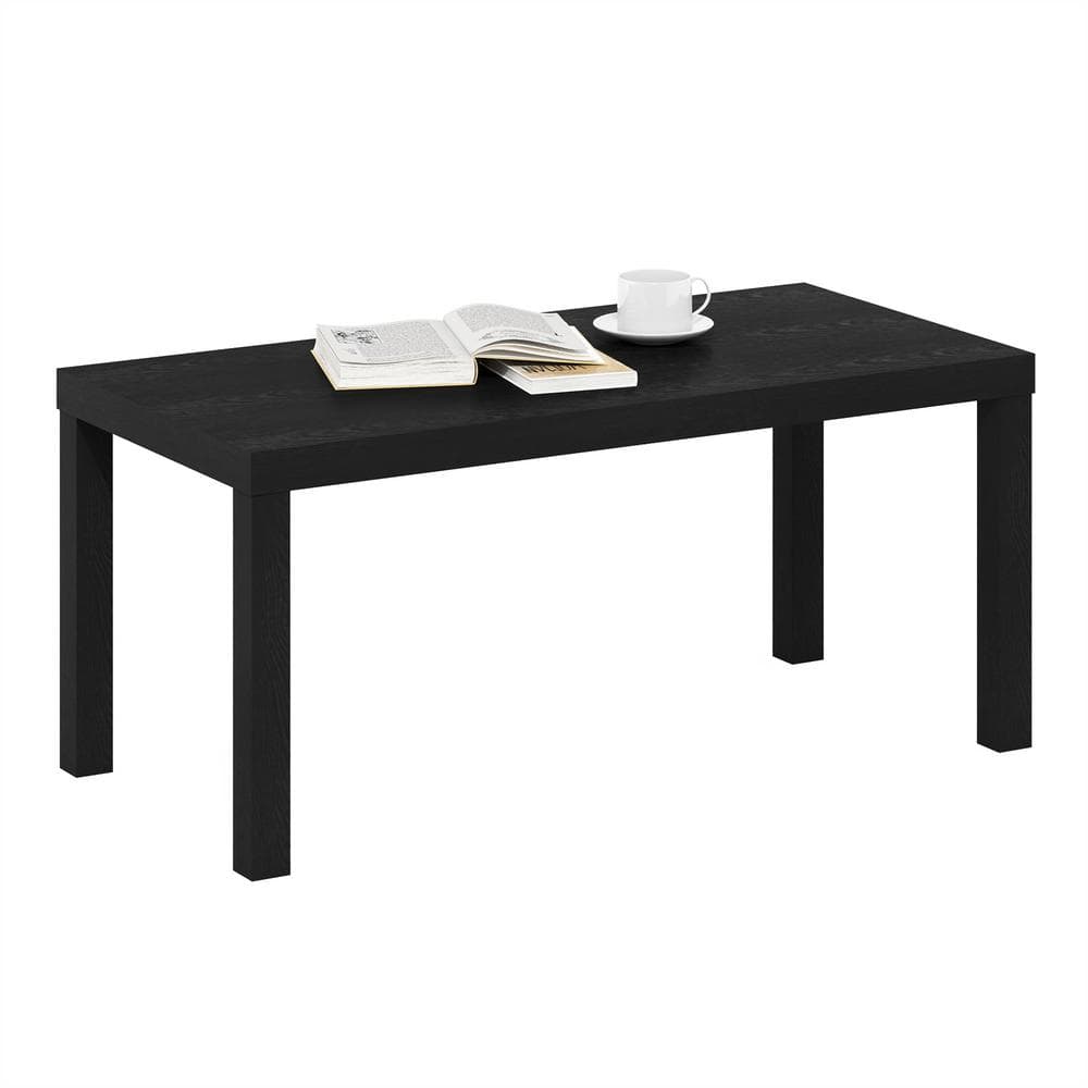 Classic Black Composite Wood Rectangular Coffee Table