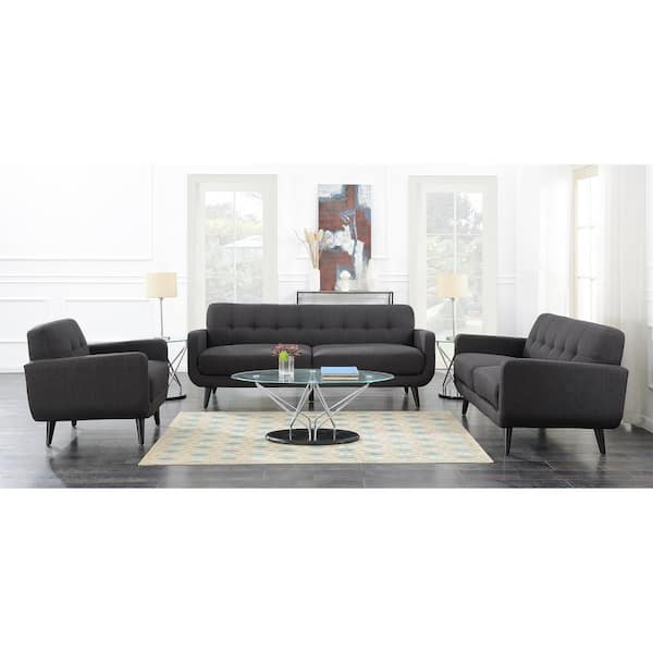 Hailey 84 in. Mid-Century Style Sofa in Charcoal