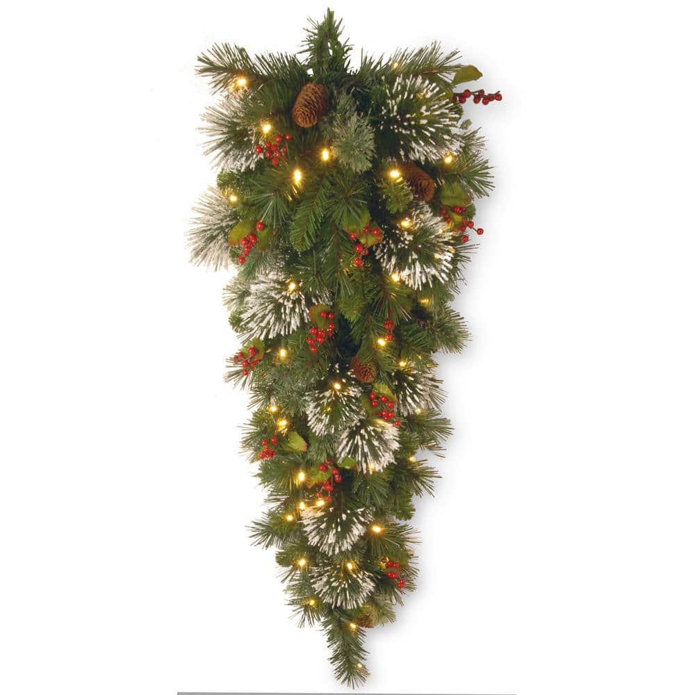 National Tree Company Wintry Pine 48 in. Teardrop with Clear Lights WP1 ...