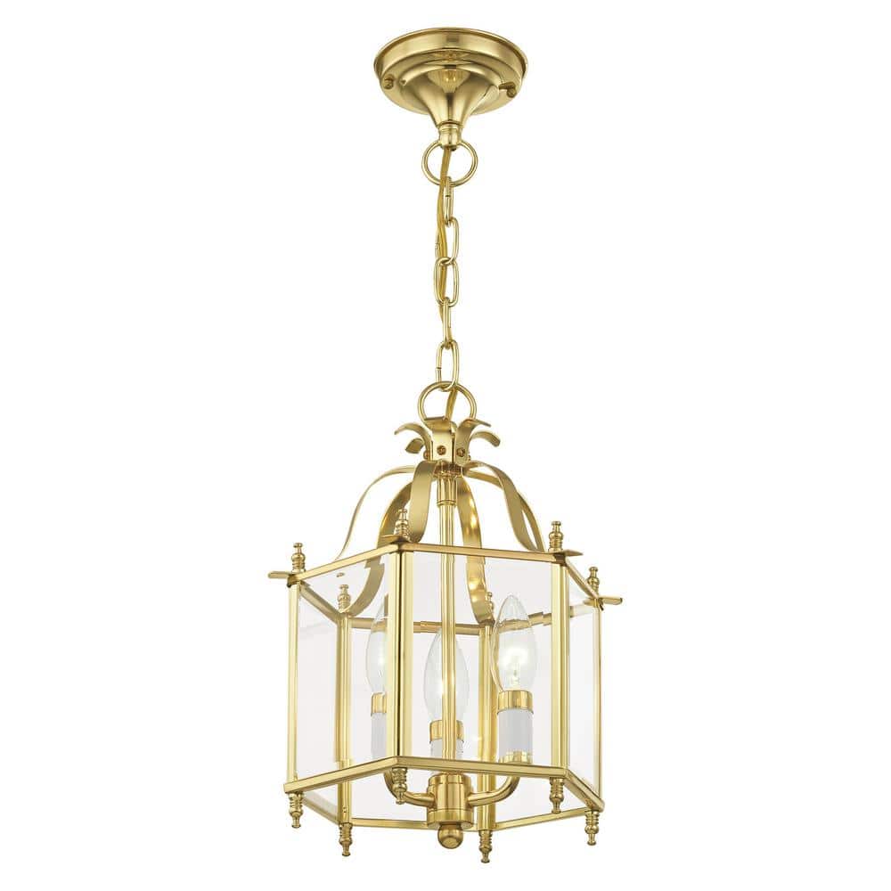 Polished Brass 3-Light Mini Pendant with Clear Glass