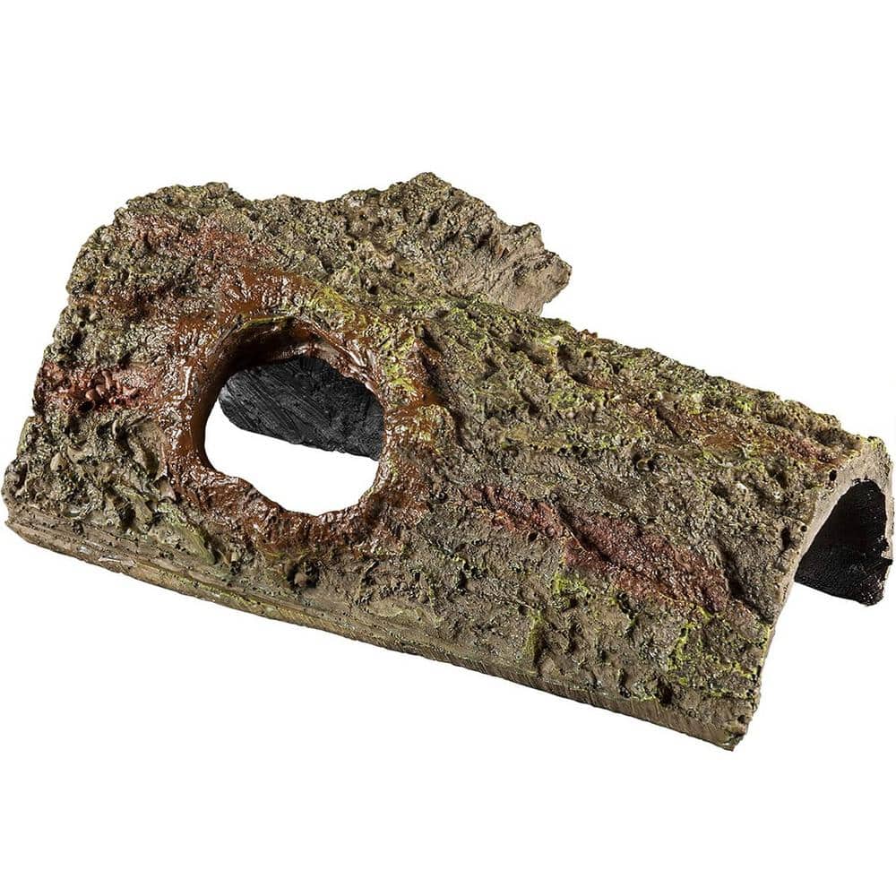 Misopily Medium 4 x 8 x 3.5 in. Wood Finish Pet Reptile Bark Bends Terrarium for Tank Decor - (1-Pack)