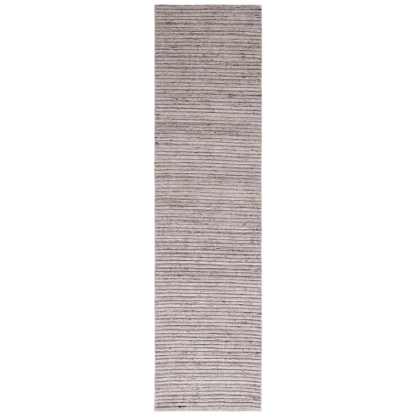 Elements 2 ft. x 9 ft. Beige Striped High-Low Runner Rug