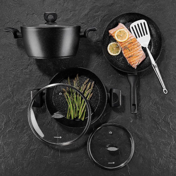 Korkmaz Nora Granit 1 Liter Aluminum Nonstick Frypan in Black