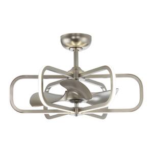 29 in. Integrated LED Nickel Ceiling Fan with Light and Remote Control