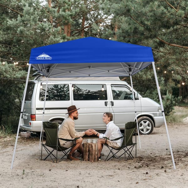 8 ft. x 8 ft. Blue Slant Leg Pop-Up Canopy