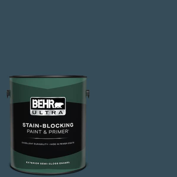 BEHR ULTRA 1 gal. Home Decorators Collection #HDC-CL-28 Nocturne Blue Semi-Gloss Enamel Exterior Paint & Primer