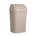 Superio Large Kitchen Trash Can 13 Gallon Beige Swing Top Trash Can with  Lid