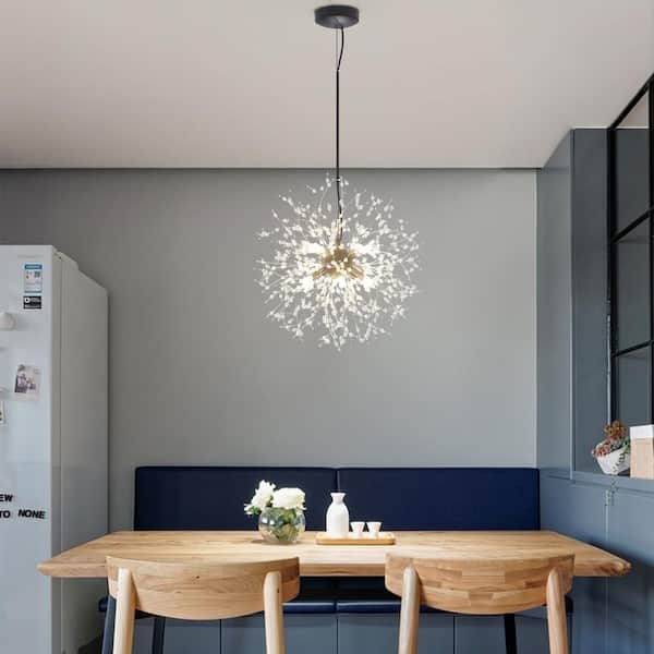 8-Light Black Adjustable Dimmable Linear Chandelier Lighting Fixture with Blowball Accent for Kitchen Island