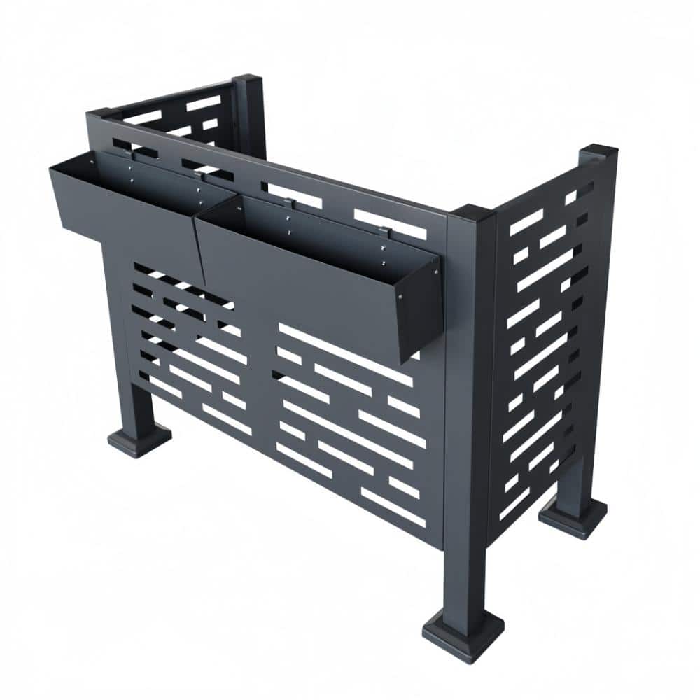 "46.25"" W x 35.25"" H 3- Panels Metal Privacy Fence In Charcoal, Perfect to Conceal Air Conditioning Units" price history on PriceWatchPro