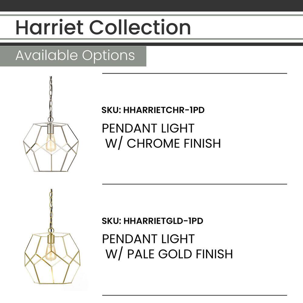 Harriet 13" Pale Gold Geometric Pendant Light