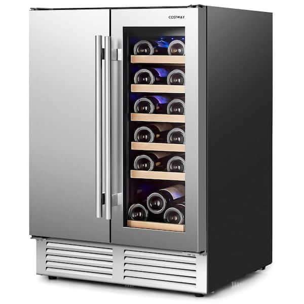 Digital Controls Cellar Cooling Unit in Black with 2- in -1 Beverage and Free-Standing and Built-in Dual Zones Fridge