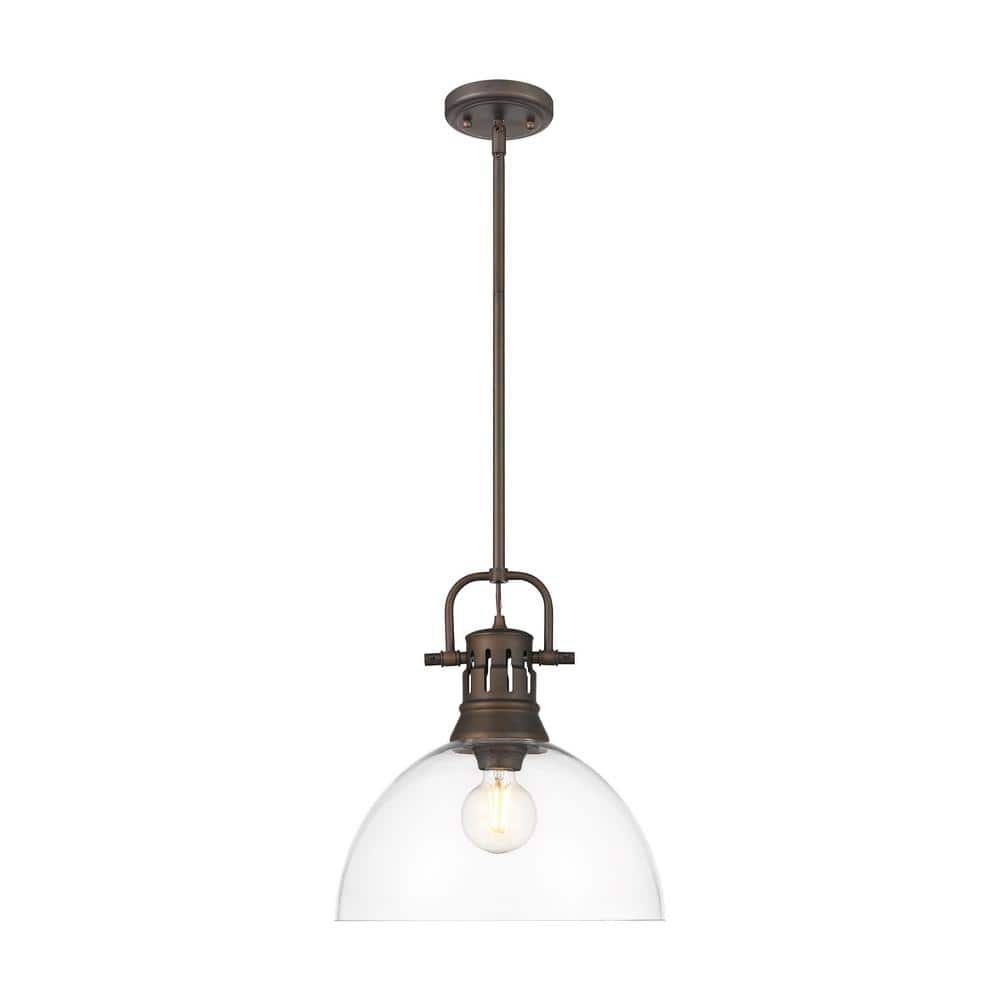 Golden Lighting Duncan 100-Watt 1-Light Rubbed Bronze Pendant