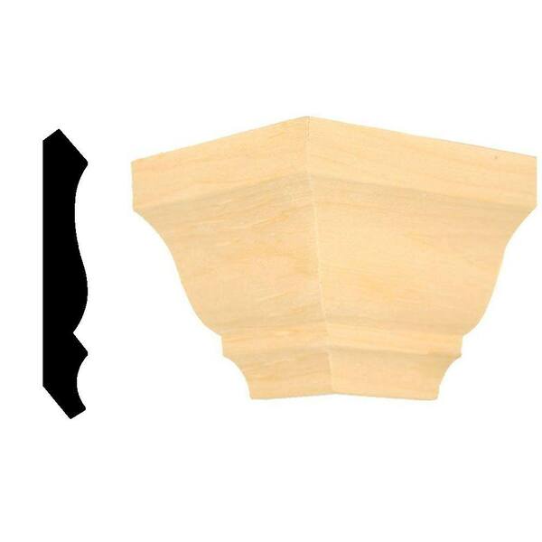 Alexandria Moulding LWM49 9/16 in. x 3-5/8 in. Pine Wood Outside Corner Moulding