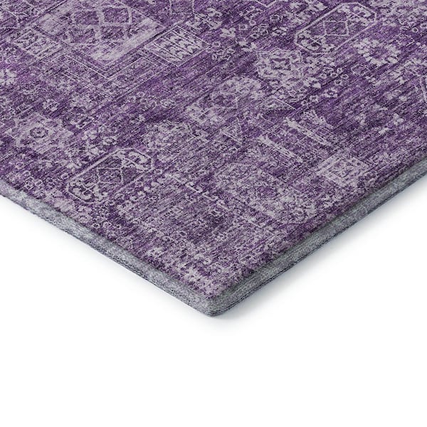 Mayfield Premium Machine Washable Indoor/Outdoor Geometric AMF637 Purple 8 ft. x 10 ft. Area Rug