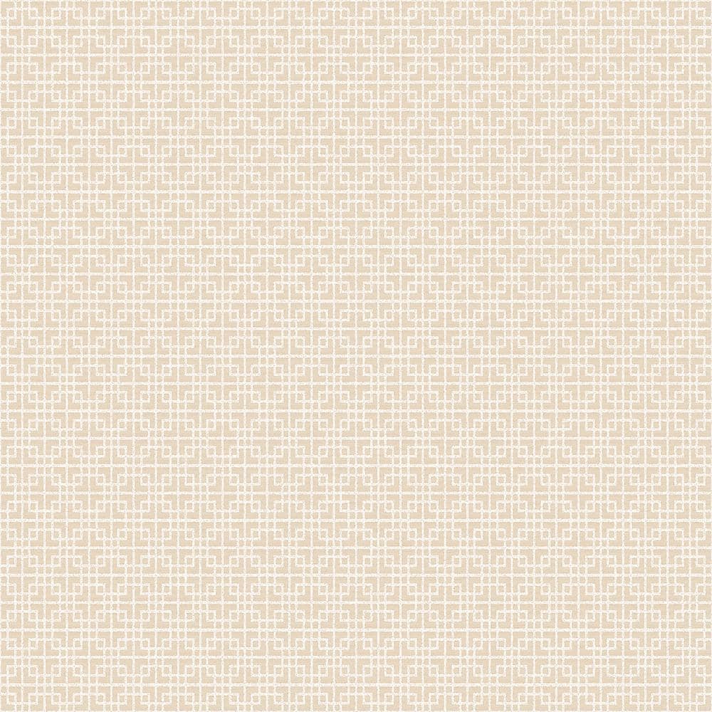 TexStyle Collection Beige/Cream Greek Key Metallic Non-Pasted on Non-Woven 