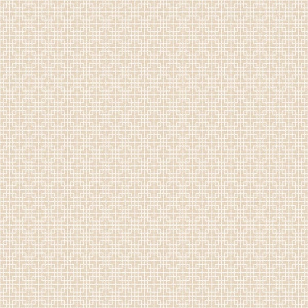 Unbranded TexStyle Collection Beige/Cream Greek Key Metallic Non-Pasted on Non-Woven Paper Wallpaper Roll