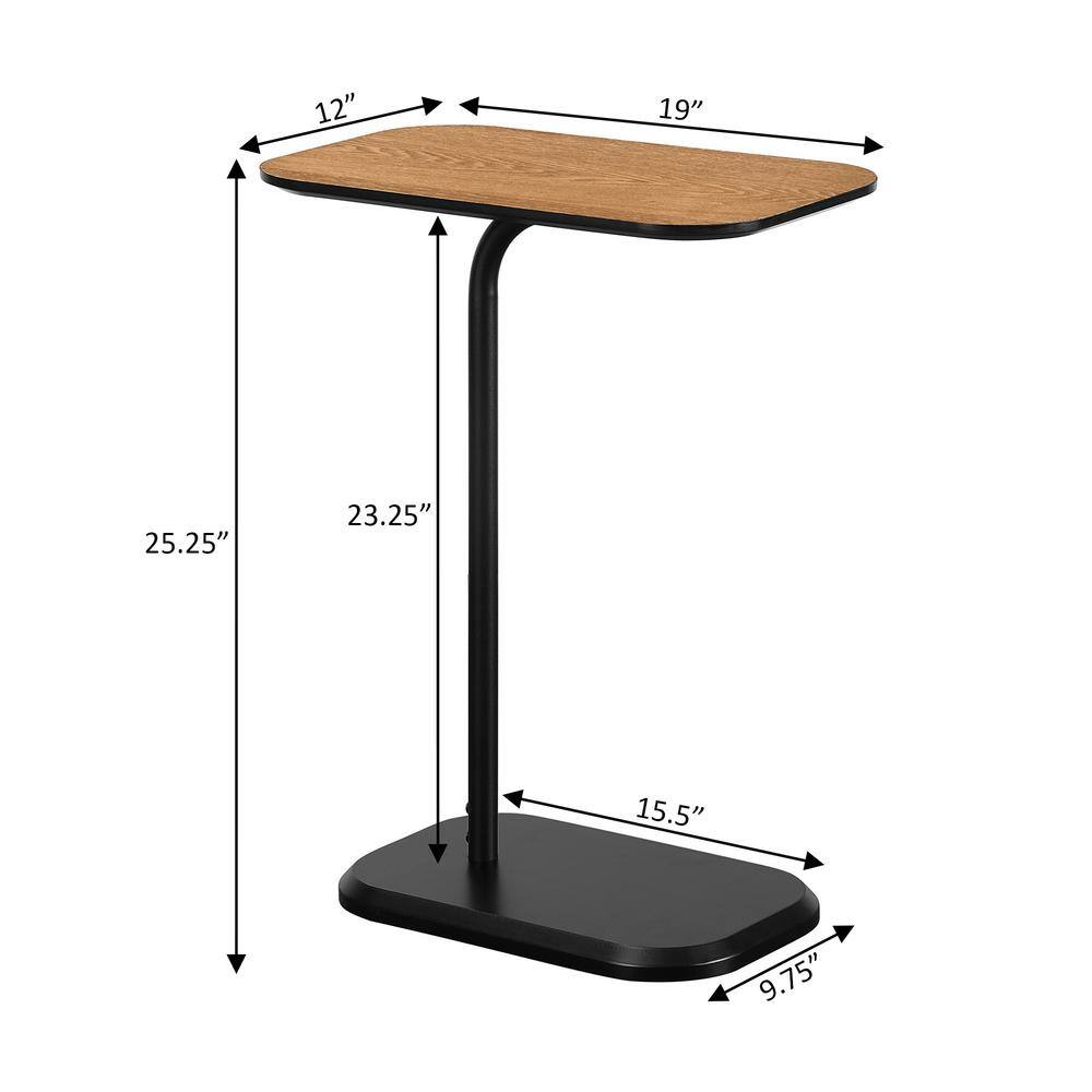 Oslo Hampton Brown and Black C End Table with Oak Veneer