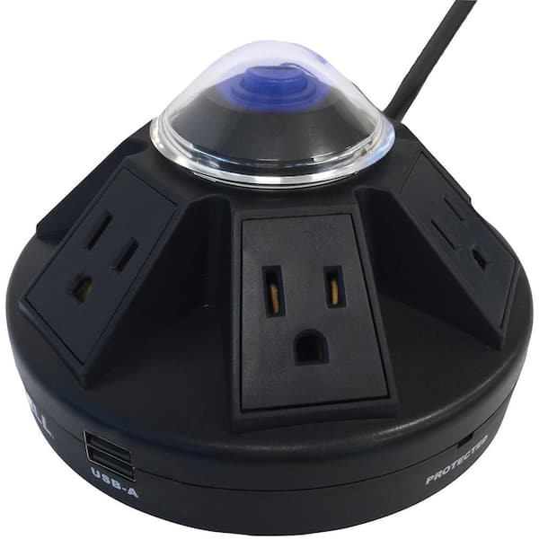 Accell Powramid 6-Outlet Power Center with Surge Protector and USB Charging Station
