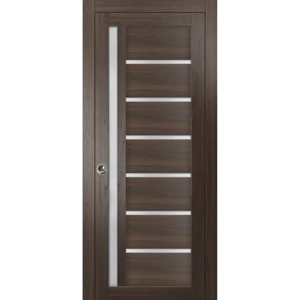 30 in. x 96 in. 1 Panel Chocolate Ash Finished MDF Sliding Door with Hardware price history on PriceWatchPro