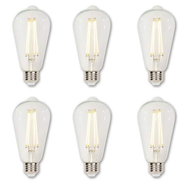 Westinghouse 40-Watt Equivalent ST20 Dimmable Clear Edison Filament LED Light Bulb Soft White Light (6-Pack)