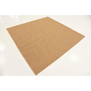 Outdoor Links Light Brown 6' 0 x 6' 0 Square Rug