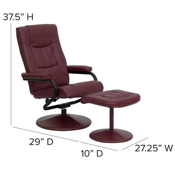 Flash Furniture Contemporary Burdy, Soft Leather Recliner