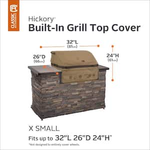 Hickory 32 in. L x 26 in. D x 24 in. H Built-In Grill Top Cover in Antique Oak