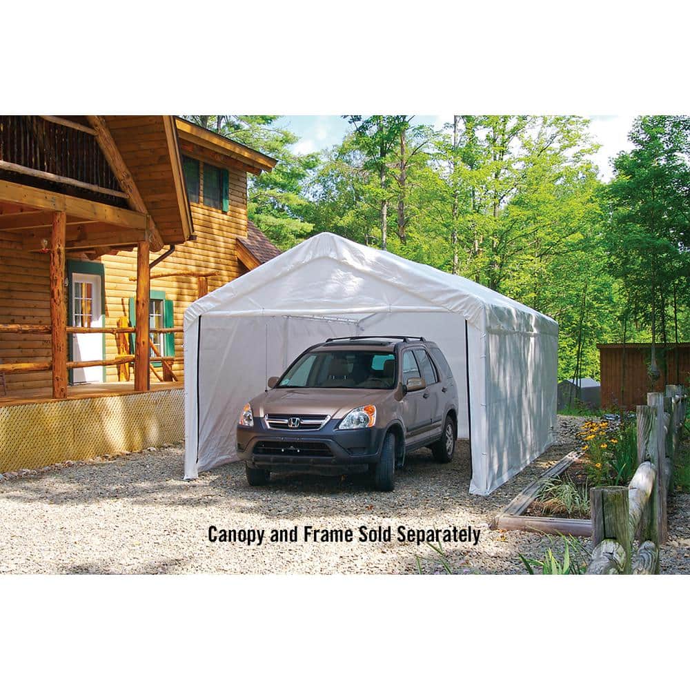 ShelterLogic White Fabric Canopy Enclosure Kit with Zippered Door, 10 x 20 ft