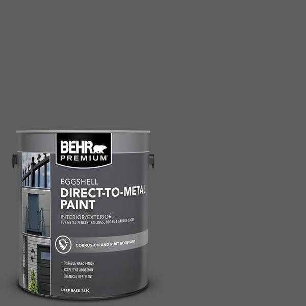 BEHR PREMIUM 1 gal. #N500-6 Graphic Charcoal Eggshell Direct to Metal ...