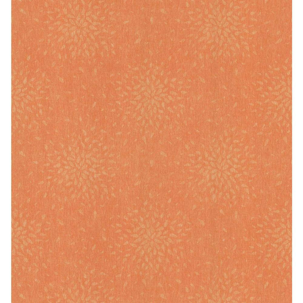 Brewster Sunburst Medium Orange Paper Strippable Roll Wallpaper (Covers