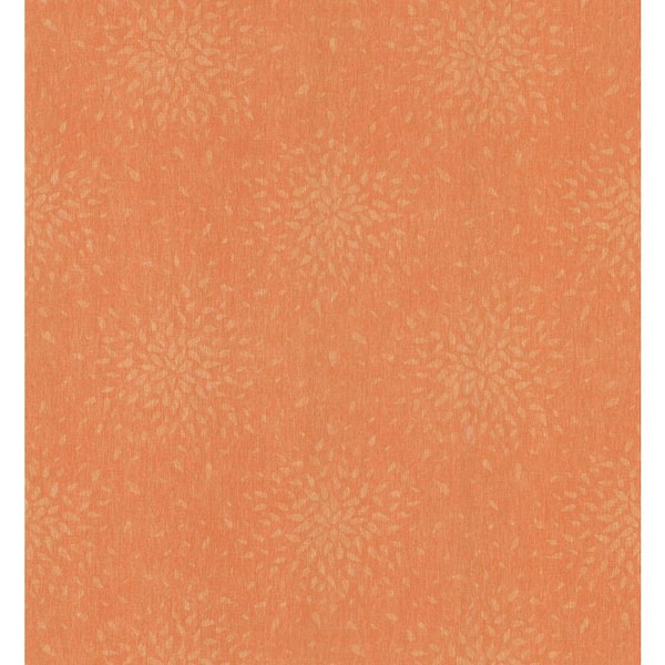 Brewster Sunburst Medium Orange Paper Strippable Roll Wallpaper (Covers 56.4 sq. ft.)
