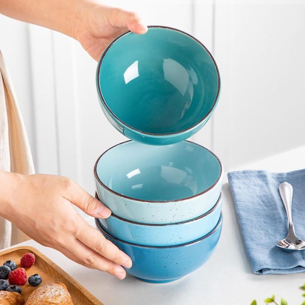 vancasso 12-Piece Multi-blue Stoneware Dinnerware Set Service for