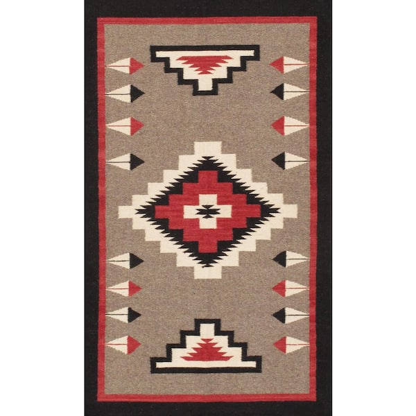 Tuscany Mocha/Black 3 ft. x 5 ft. Geomatric Area Rug