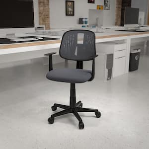 Flash Fundamentals Mid-Back Mesh Swivel Ergonomic Task Office Chair in Gray with Pivot Back and Arms