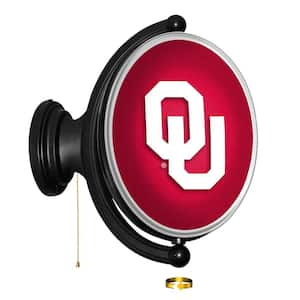 Oklahoma Sooners: Original "Pub Style" Oval Rotating Lighted Wall Sign (23"L x 21"W x 5"H)