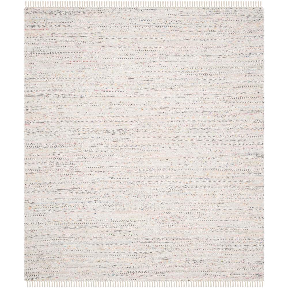 Ivory and Multi Handwoven Flat Woven Cotton Wool Rug, 11' x 15'