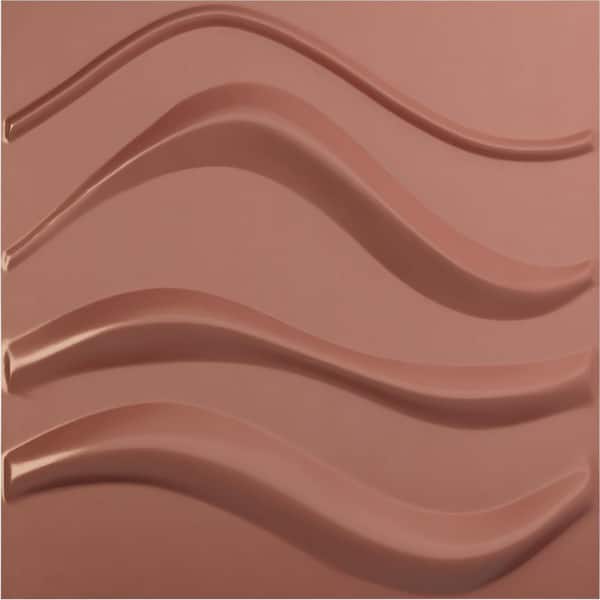 Ekena Millwork 19 5/8 in. x 19 5/8 in. Wave EnduraWall Decorative 3D Wall Panel, Champagne Pink (12-Pack for 32.04 Sq. Ft.)