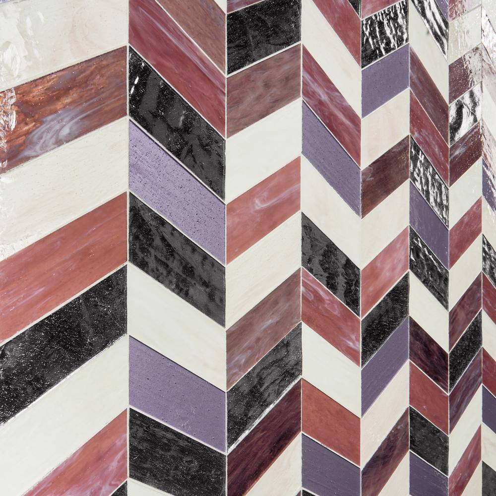 Elizabeth Sutton Glory 11.74" Chevron Glass Mosaic Tile