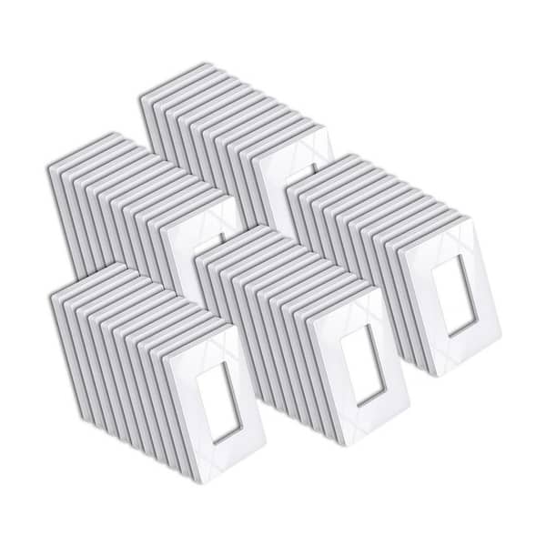 50 Pack Screwless USWP6 Series 1 Gang Gloss Snow White Decorator Wall Plate Decorative Outlet Switch Cover