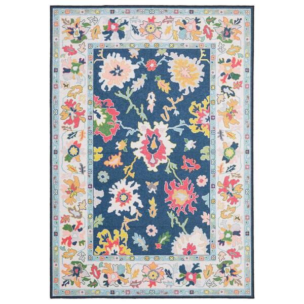 AVERLEY HOME 10 ft. x 13 ft. Blue/Multi Atlantis Boho Oriental Floral ...