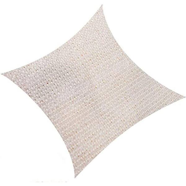 Unbranded 16 ft. x 16 ft. Cream Square Sun Shade Sail UV Block Canopy, Outdoor Patio and Pergola Cover